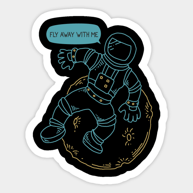 Universe „Fly away with me“ Sticker by evergreen_brand